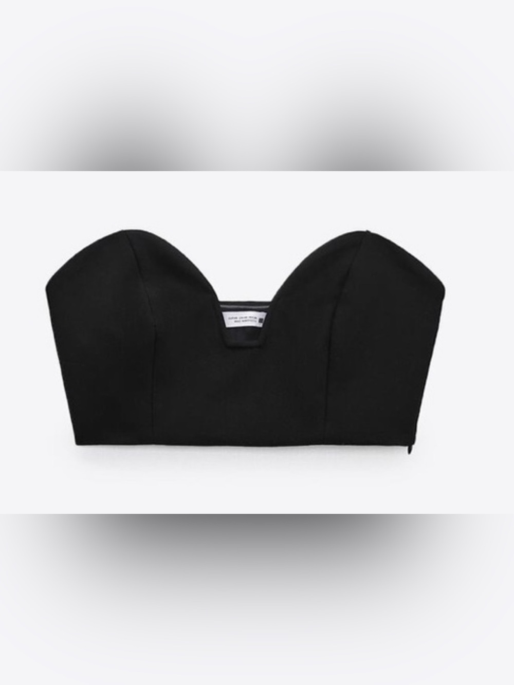 ZARA Black Strapless Sweetheart Bustier Top